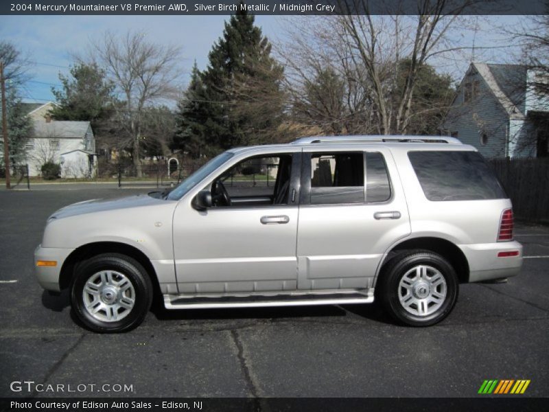 Silver Birch Metallic / Midnight Grey 2004 Mercury Mountaineer V8 Premier AWD