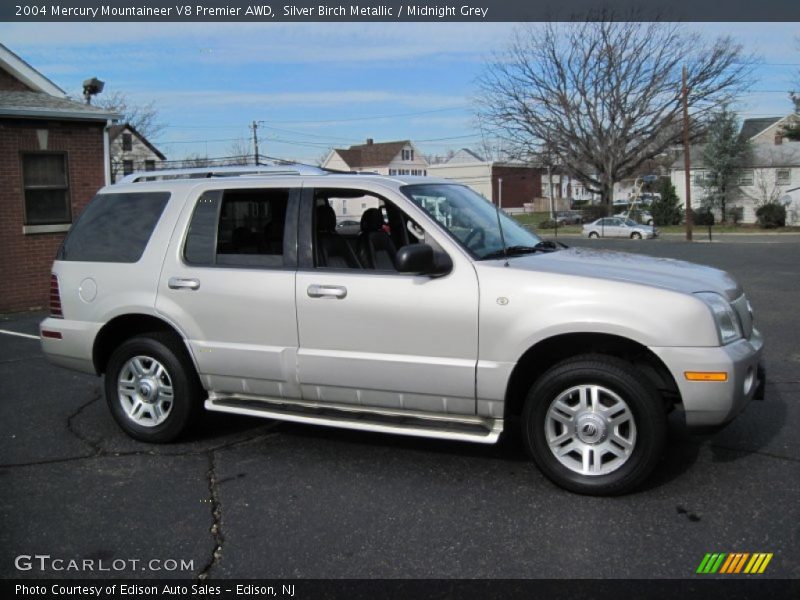 Silver Birch Metallic / Midnight Grey 2004 Mercury Mountaineer V8 Premier AWD
