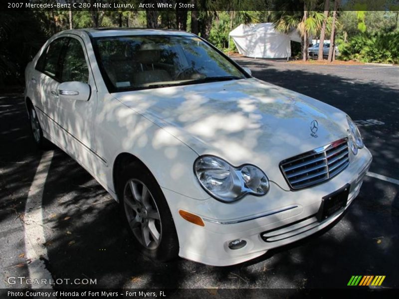 Arctic White / Stone 2007 Mercedes-Benz C 280 4Matic Luxury