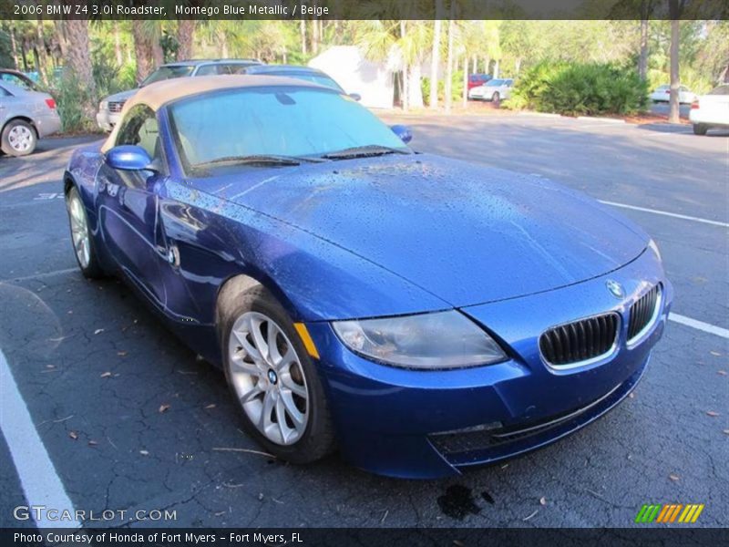 Montego Blue Metallic / Beige 2006 BMW Z4 3.0i Roadster