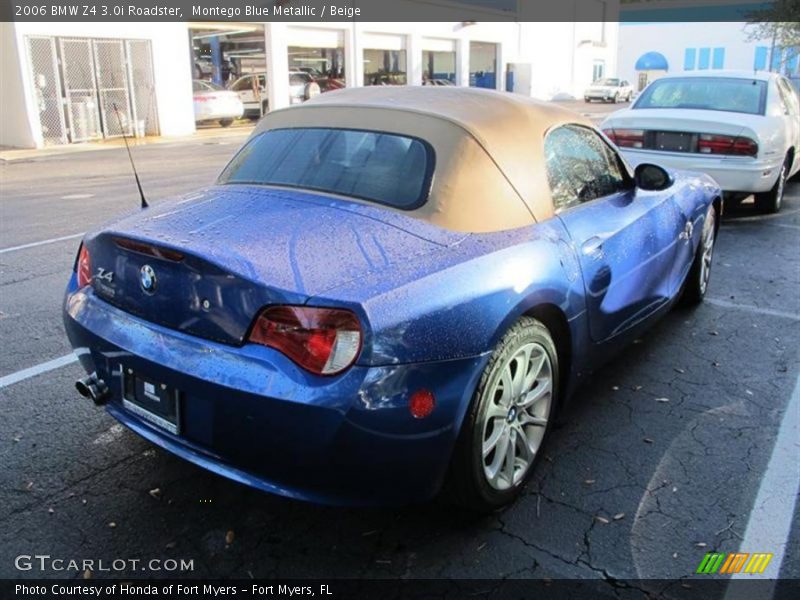Montego Blue Metallic / Beige 2006 BMW Z4 3.0i Roadster