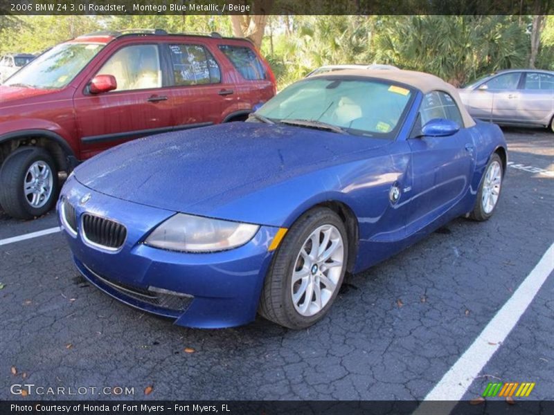 Montego Blue Metallic / Beige 2006 BMW Z4 3.0i Roadster
