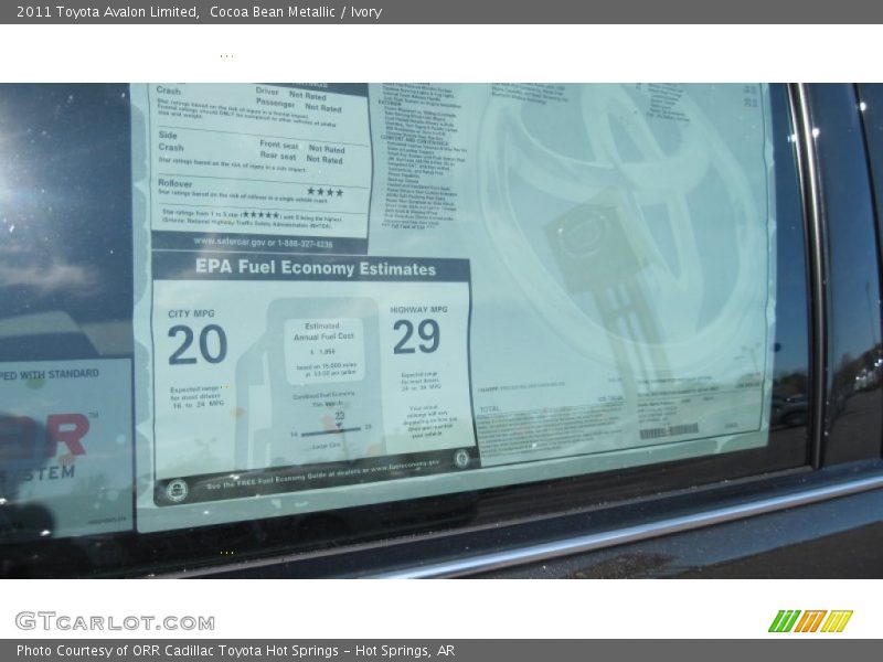 Cocoa Bean Metallic / Ivory 2011 Toyota Avalon Limited