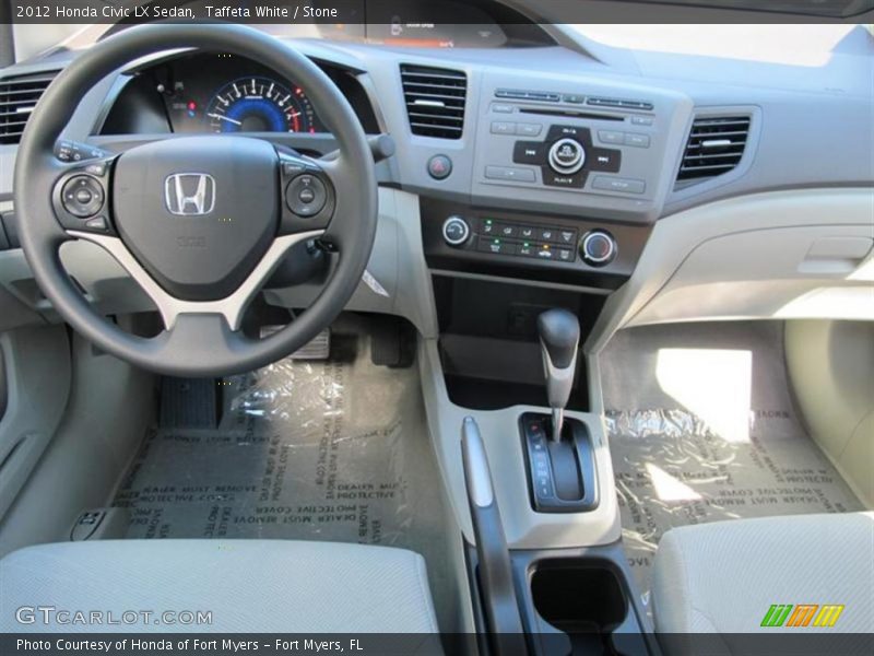 Taffeta White / Stone 2012 Honda Civic LX Sedan