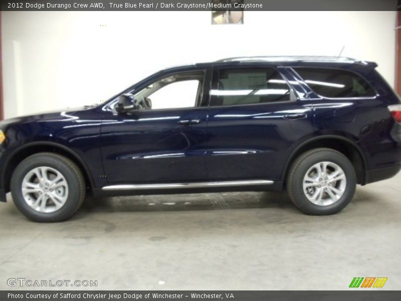 True Blue Pearl / Dark Graystone/Medium Graystone 2012 Dodge Durango Crew AWD