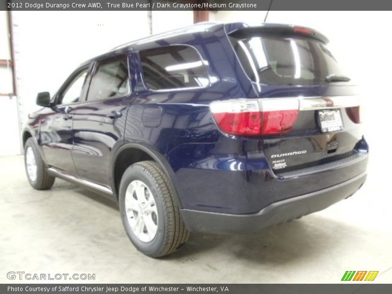 True Blue Pearl / Dark Graystone/Medium Graystone 2012 Dodge Durango Crew AWD