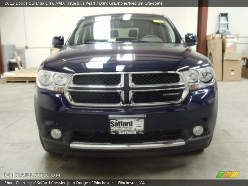 True Blue Pearl / Dark Graystone/Medium Graystone 2012 Dodge Durango Crew AWD