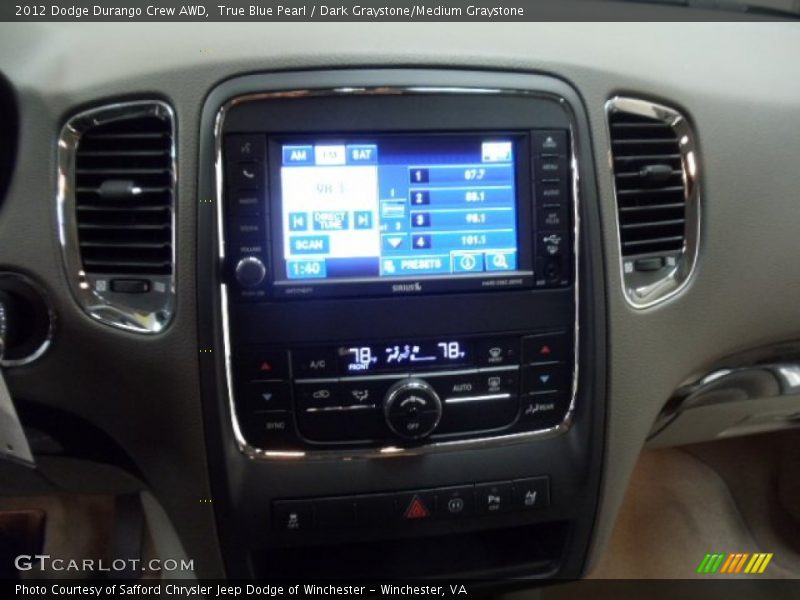 True Blue Pearl / Dark Graystone/Medium Graystone 2012 Dodge Durango Crew AWD