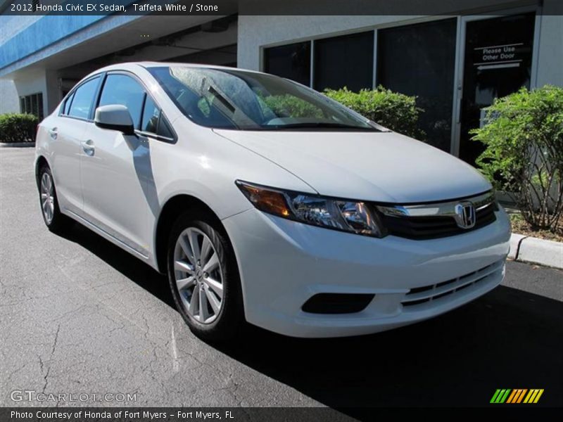 Taffeta White / Stone 2012 Honda Civic EX Sedan