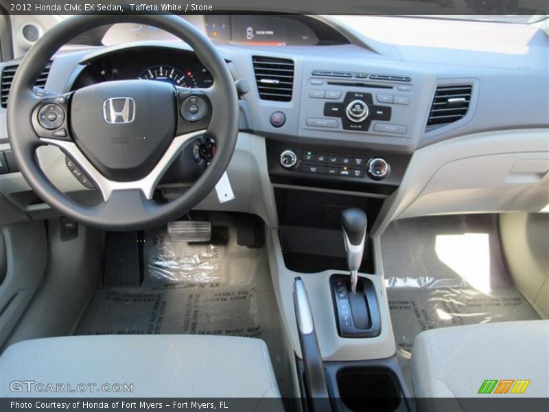 Taffeta White / Stone 2012 Honda Civic EX Sedan