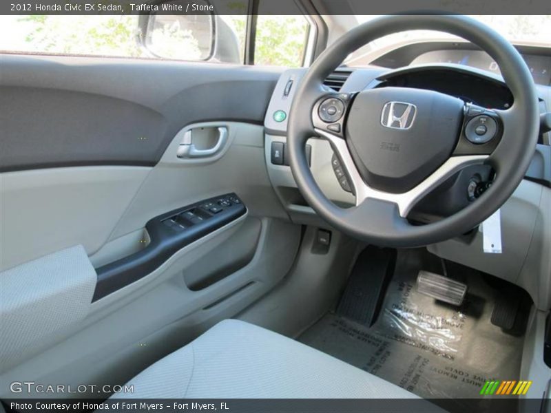 Taffeta White / Stone 2012 Honda Civic EX Sedan