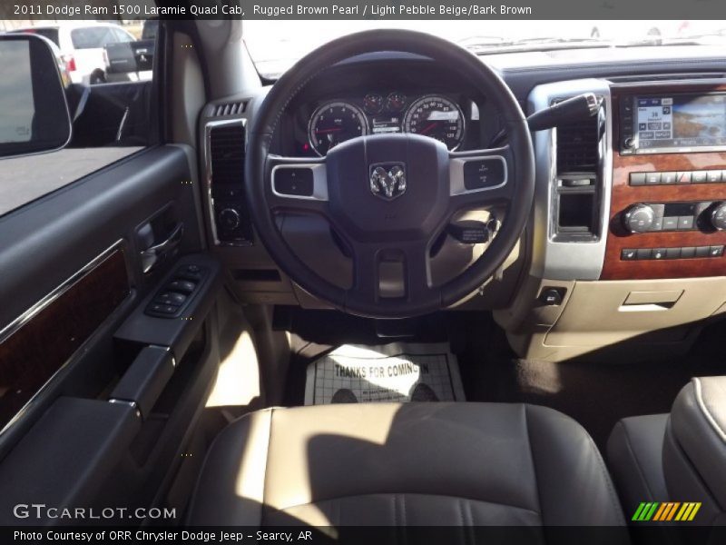 Rugged Brown Pearl / Light Pebble Beige/Bark Brown 2011 Dodge Ram 1500 Laramie Quad Cab