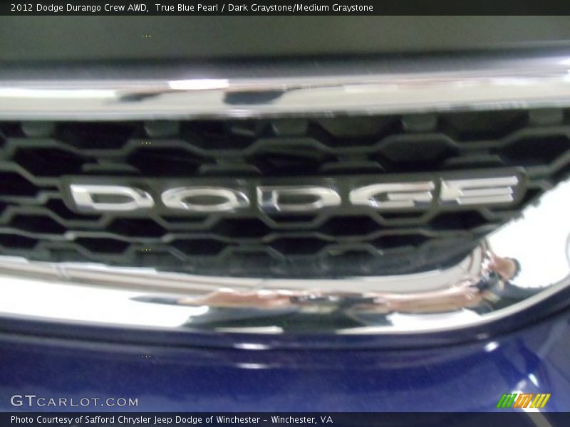 True Blue Pearl / Dark Graystone/Medium Graystone 2012 Dodge Durango Crew AWD