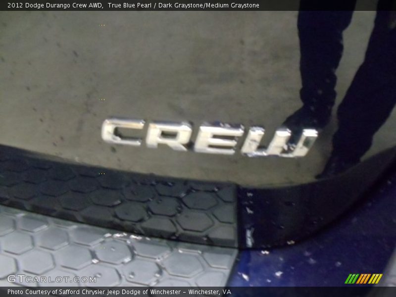 True Blue Pearl / Dark Graystone/Medium Graystone 2012 Dodge Durango Crew AWD