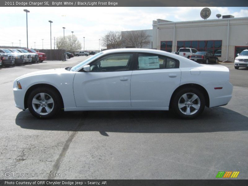 Bright White / Black/Light Frost Beige 2011 Dodge Charger SE