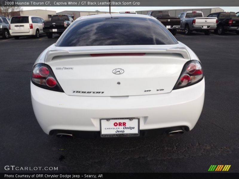 Captiva White / GT Black Leather/Black Sport Grip 2008 Hyundai Tiburon GT