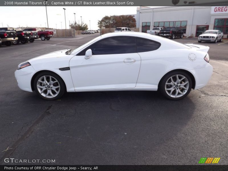 Captiva White / GT Black Leather/Black Sport Grip 2008 Hyundai Tiburon GT