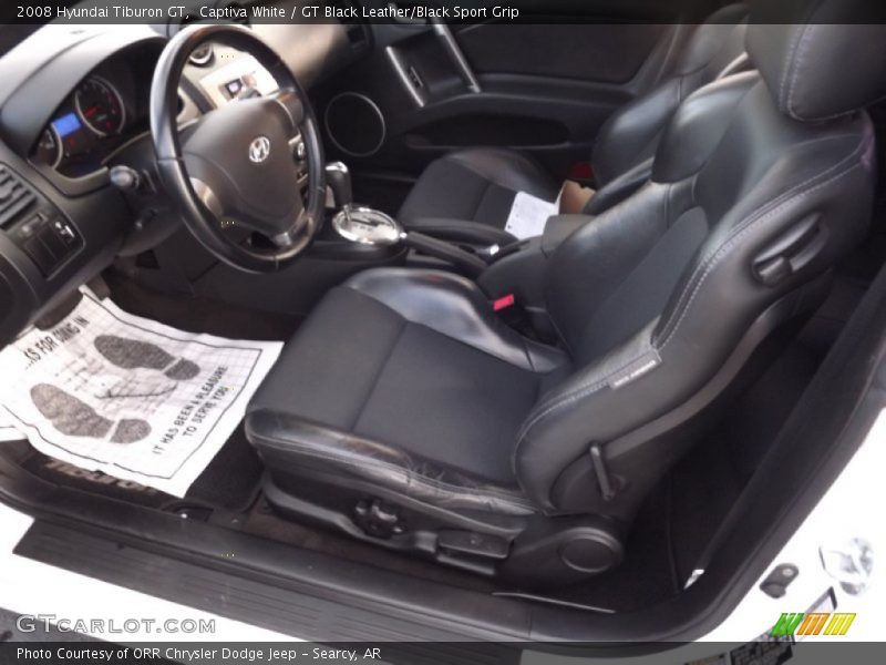Captiva White / GT Black Leather/Black Sport Grip 2008 Hyundai Tiburon GT