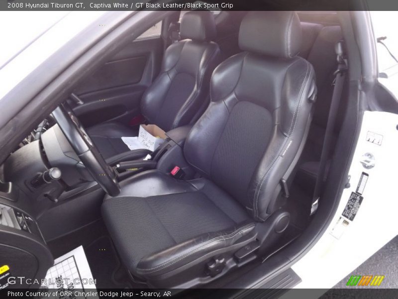 Captiva White / GT Black Leather/Black Sport Grip 2008 Hyundai Tiburon GT