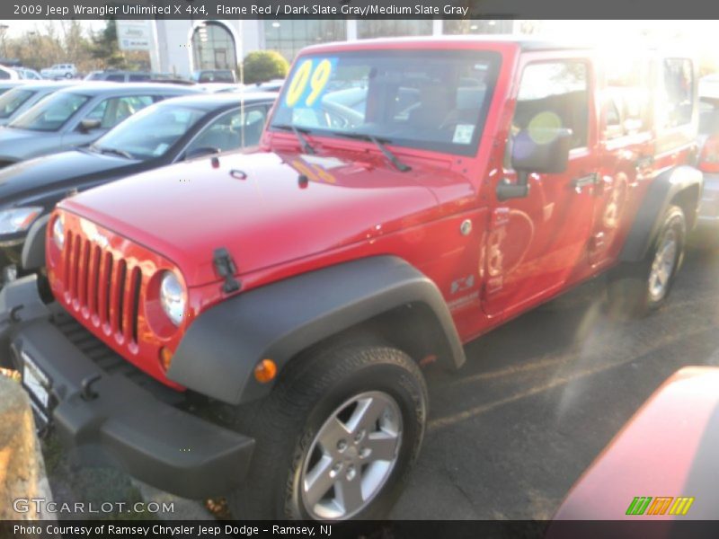 Flame Red / Dark Slate Gray/Medium Slate Gray 2009 Jeep Wrangler Unlimited X 4x4