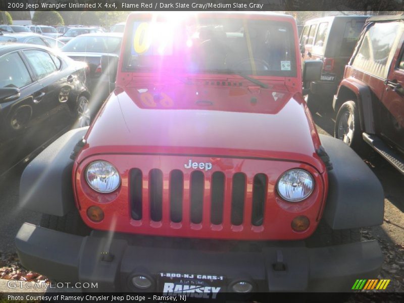 Flame Red / Dark Slate Gray/Medium Slate Gray 2009 Jeep Wrangler Unlimited X 4x4
