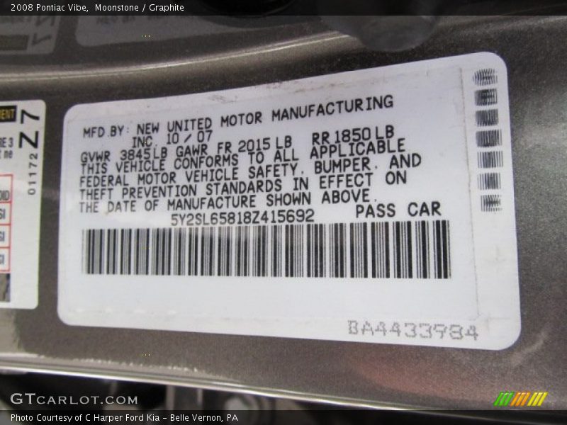Moonstone / Graphite 2008 Pontiac Vibe