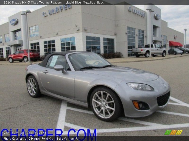 Liquid Silver Metallic / Black 2010 Mazda MX-5 Miata Touring Roadster