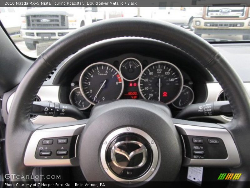 Liquid Silver Metallic / Black 2010 Mazda MX-5 Miata Touring Roadster