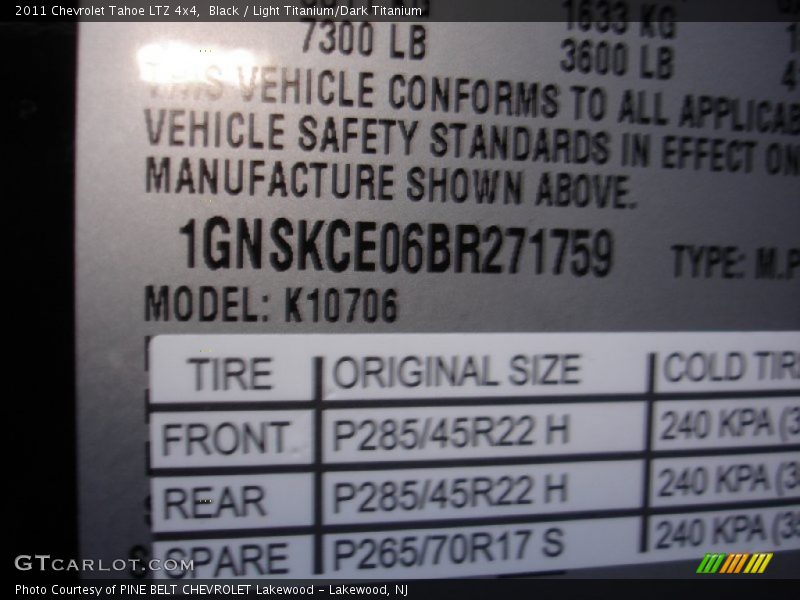 Black / Light Titanium/Dark Titanium 2011 Chevrolet Tahoe LTZ 4x4