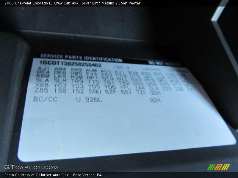 2005 Colorado LS Crew Cab 4x4 Silver Birch Metallic Color Code 926L