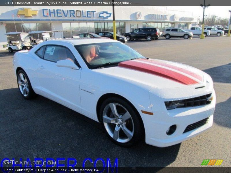Summit White / Inferno Orange/Black 2011 Chevrolet Camaro SS/RS Coupe