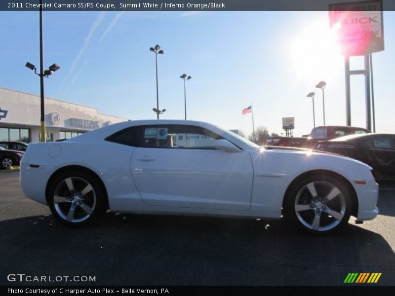 Summit White / Inferno Orange/Black 2011 Chevrolet Camaro SS/RS Coupe
