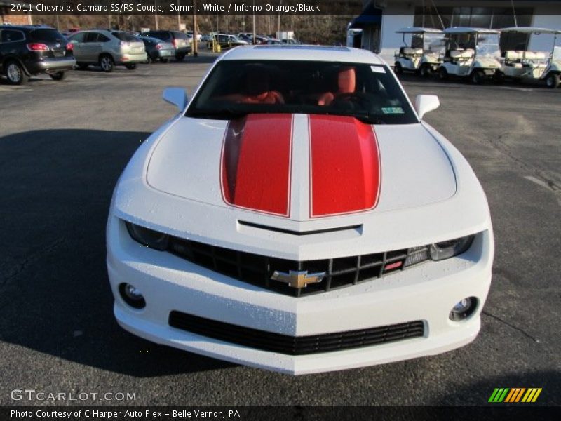 Summit White / Inferno Orange/Black 2011 Chevrolet Camaro SS/RS Coupe
