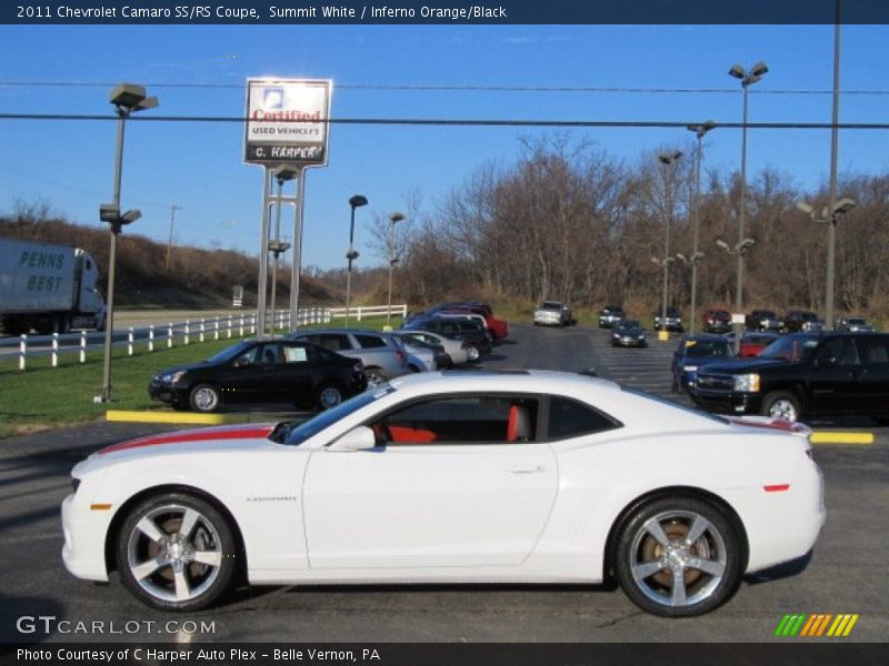 Summit White / Inferno Orange/Black 2011 Chevrolet Camaro SS/RS Coupe