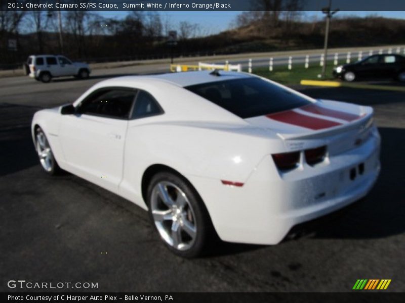 Summit White / Inferno Orange/Black 2011 Chevrolet Camaro SS/RS Coupe