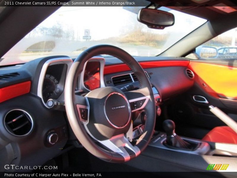 Summit White / Inferno Orange/Black 2011 Chevrolet Camaro SS/RS Coupe