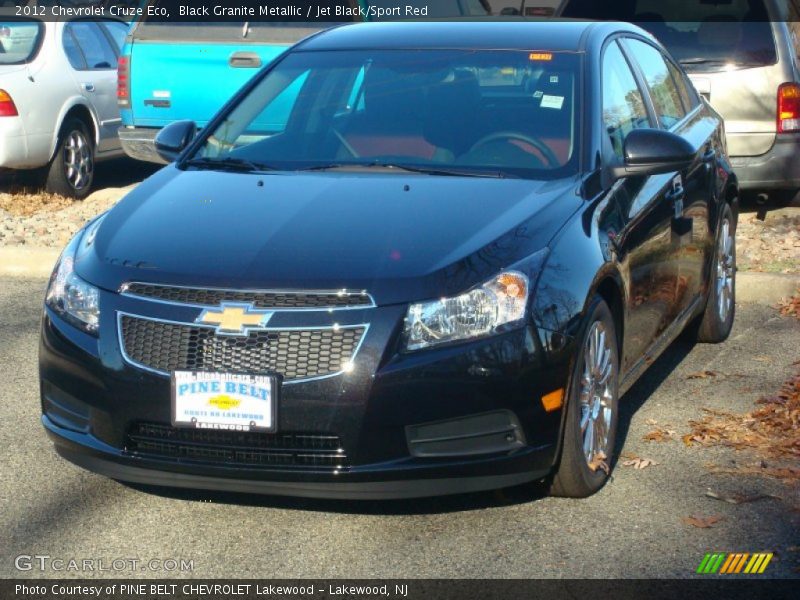 Black Granite Metallic / Jet Black/Sport Red 2012 Chevrolet Cruze Eco