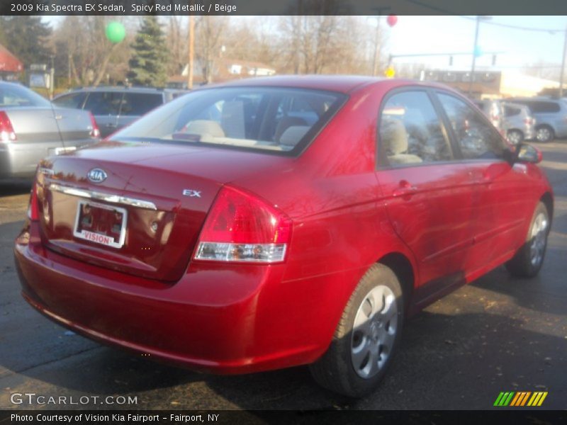 Spicy Red Metallic / Beige 2009 Kia Spectra EX Sedan