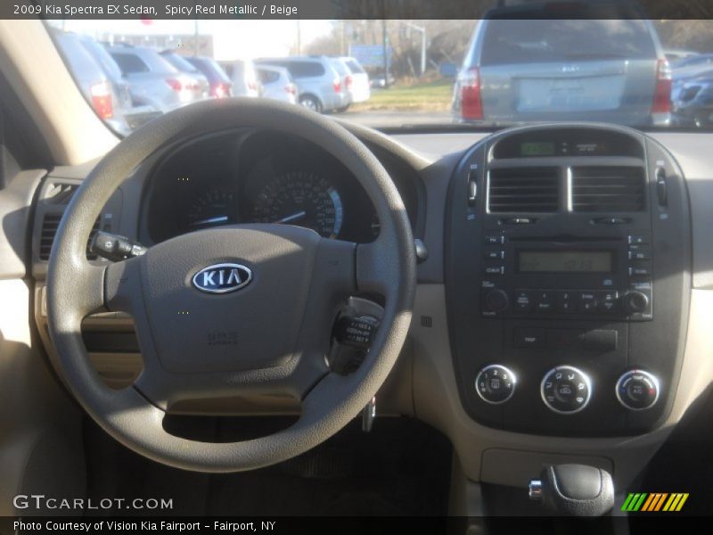 Spicy Red Metallic / Beige 2009 Kia Spectra EX Sedan