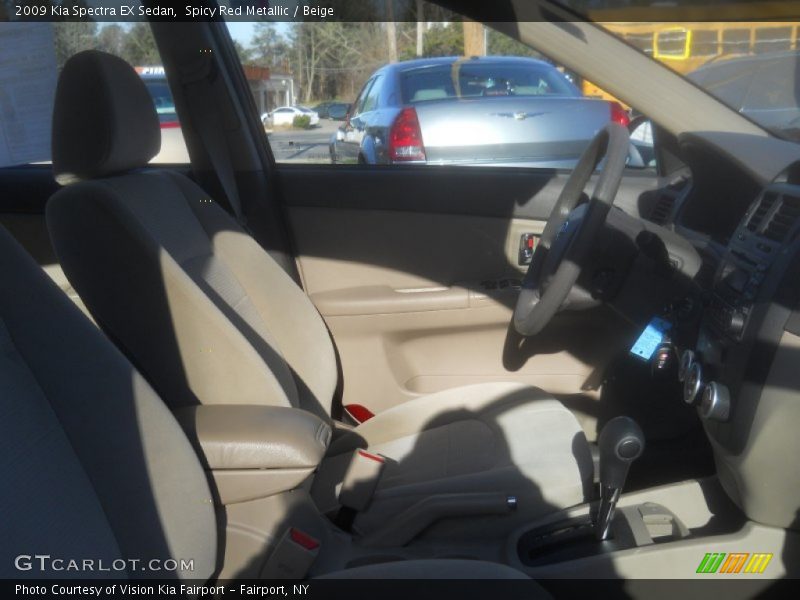 Spicy Red Metallic / Beige 2009 Kia Spectra EX Sedan