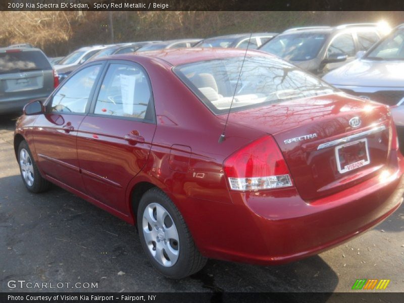 Spicy Red Metallic / Beige 2009 Kia Spectra EX Sedan