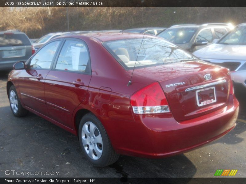 Spicy Red Metallic / Beige 2009 Kia Spectra EX Sedan