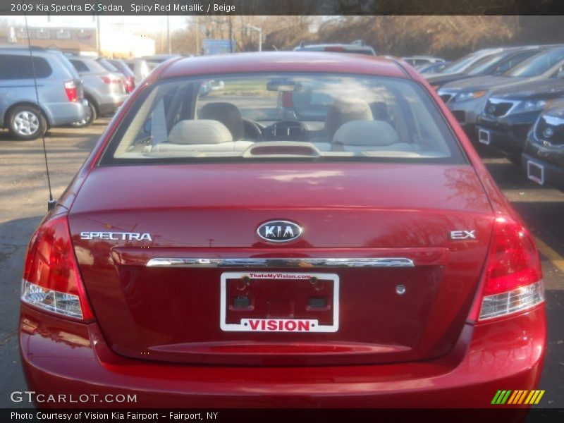 Spicy Red Metallic / Beige 2009 Kia Spectra EX Sedan