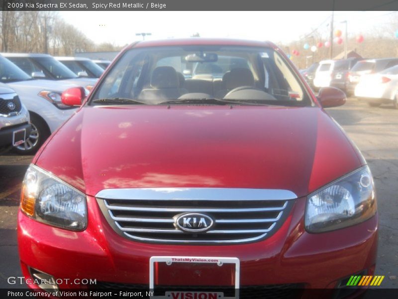 Spicy Red Metallic / Beige 2009 Kia Spectra EX Sedan