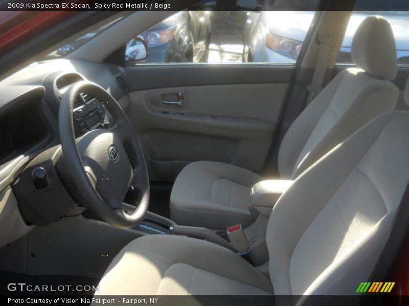 Spicy Red Metallic / Beige 2009 Kia Spectra EX Sedan