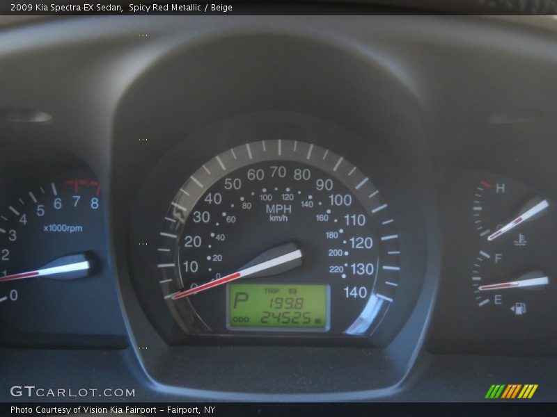 Spicy Red Metallic / Beige 2009 Kia Spectra EX Sedan