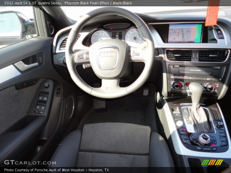 Phantom Black Pearl Effect / Black/Black 2012 Audi S4 3.0T quattro Sedan