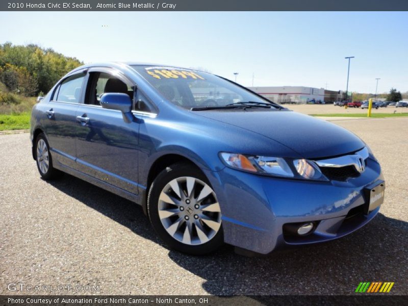 Atomic Blue Metallic / Gray 2010 Honda Civic EX Sedan