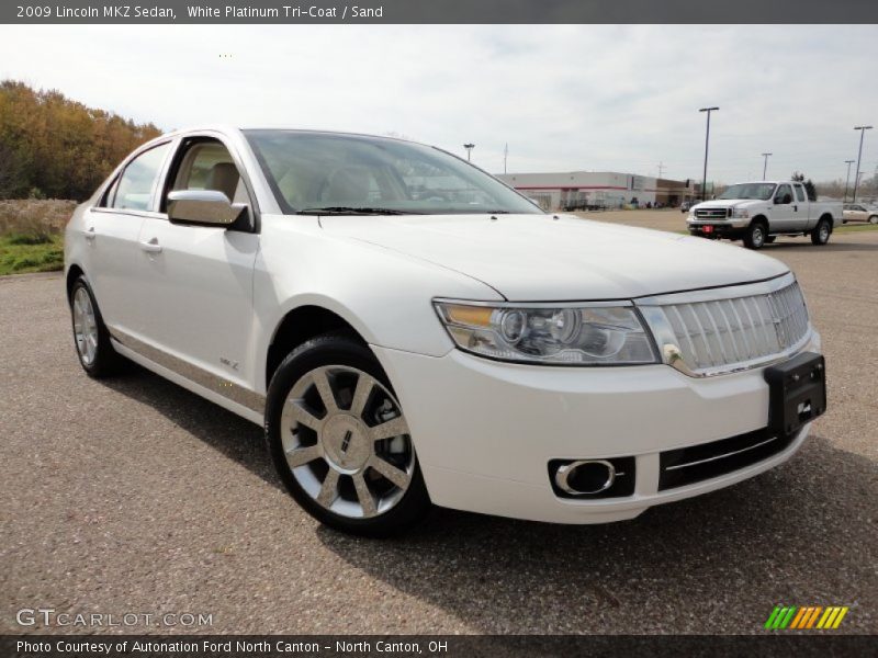White Platinum Tri-Coat / Sand 2009 Lincoln MKZ Sedan