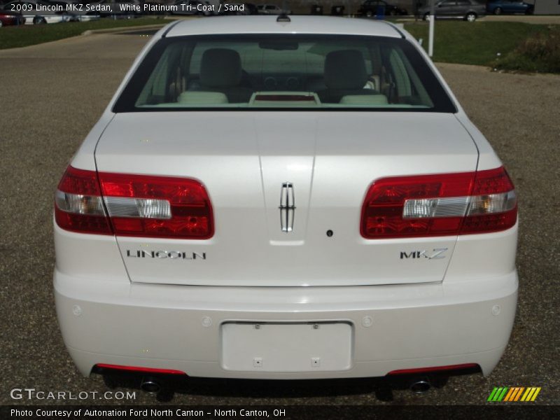 White Platinum Tri-Coat / Sand 2009 Lincoln MKZ Sedan